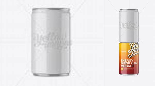 9688+ 150ml Glossy Aluminium Can PSD Mockup Eye-Level Shot Smart Object PSD Free Resource