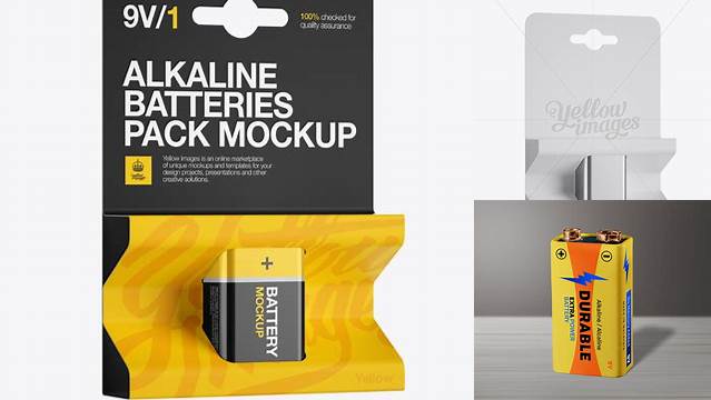 9690+ Pack Metal Battery 9V PSD Mockup Halfside View Premium Mockup Freebie