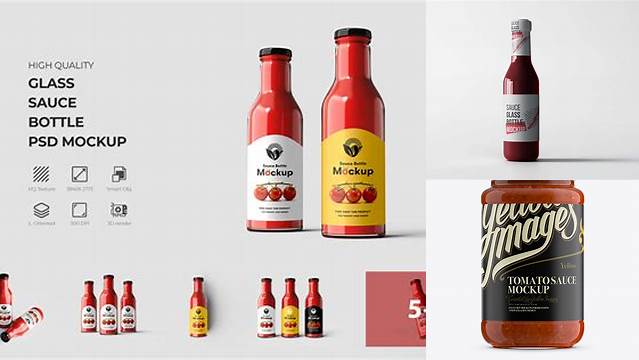 9691+ Glass Jar with Sauce PSD Mockup Creative Design PSD Free Download