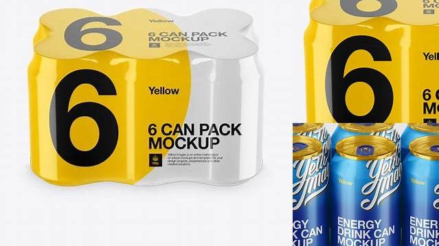 9694+ Pack with 6 Alminium Cans PSD Mockup Download Free Premium Design PSD