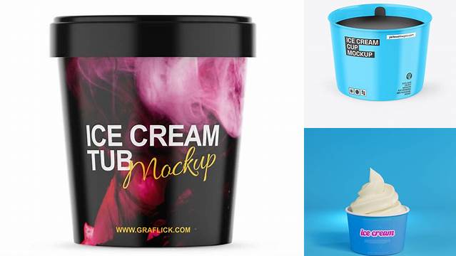 9698+ Opened Glossy Ice Cream Cup With Cap PSD Mockup High-End Photoshop Mockup