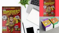 9699+ Comic Book Mockup Free Graphic Mockup PSD