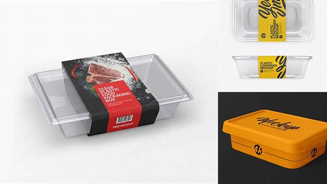 9701+ Plastic Clear Container PSD Mockup Front Custom Mockup Graphic Design