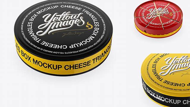 9704+ Cheese Triangles Package with Glossy Tear Line PSD Mockup Download Premium PSD Resource