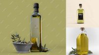 9705+ 1L Olive Oil Bottle PSD Mockup Customizable PSD Templates