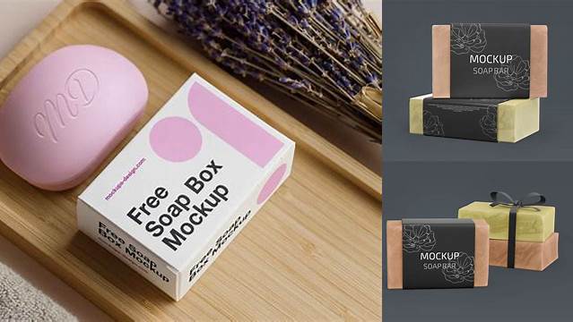 9705+ Soap Bar PSD Mockup Halfside View High Angle Elegant Photoshop Mockup