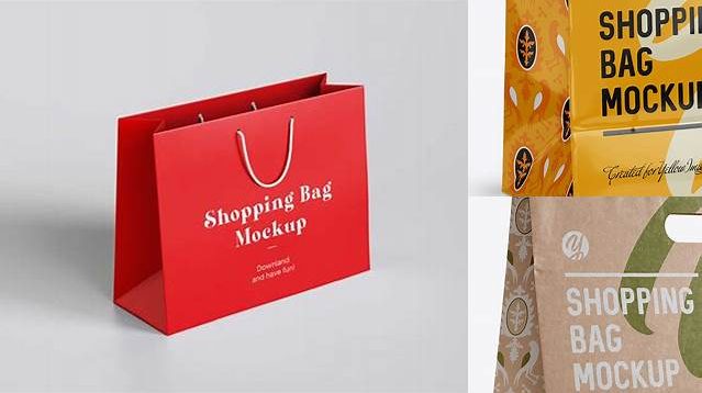 9709+ Glossy Paper Shopping Bag PSD Mockup Halfside View Eye-Level Shot Download Free Editable PSD Template