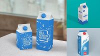 971+ 1L Milk Carton Box PSD Mockup Fully Customizable Mockup PSD Free