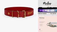 9711+ Matte Dog Collar PSD Mockup Front View High-Angle Shot Editable Photoshop File