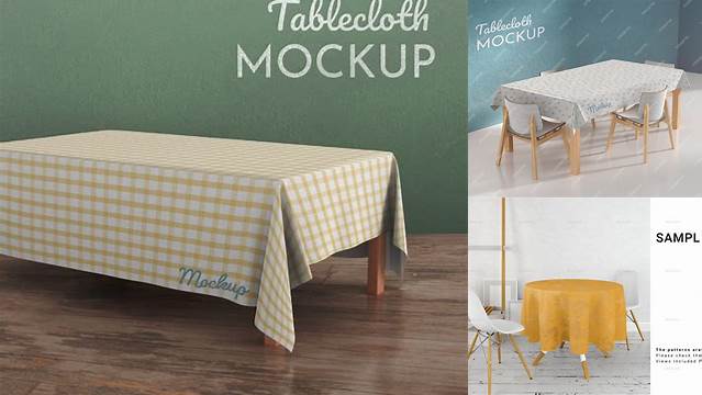 9711+ Tablecloth Mockup Free Include TIFF