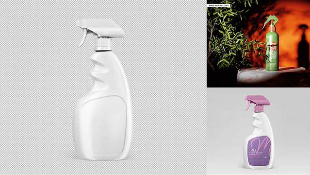 9712+ Plastic Trigger Bottle with Spray Head PSD Mockup Fully Customizable Photoshop Freebie