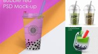 9719+ Cup With Matcha Bubble Tea PSD Mockup Easy-to-Use PSD Template