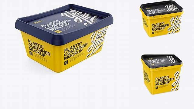 9720+ Glossy Butter Tub PSD Mockup Halfside View High-Angle Shot Photoshop PSD Free for Designers