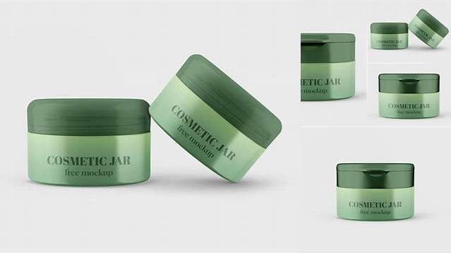 9721+ Opened Green Cosmetic Jar PSD Mockup High-Angle Shot Free Downloadable PSD