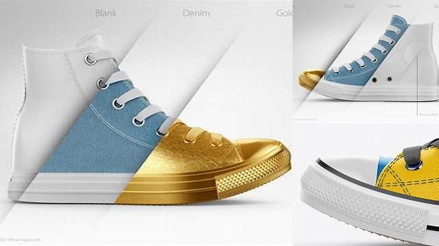 9722+ High-Top Canvas Sneaker PSD Mockup Side View Free Stylish PSD for Graphic Designers