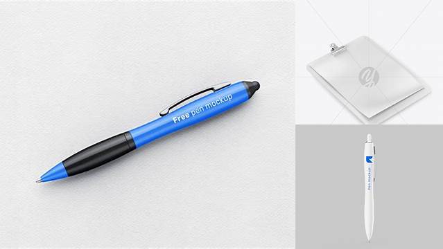 9722+ Plastic Clipboard with Pen PSD Mockup Digital Download PSD for Free