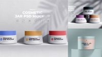 9723+ Cosmetic Jar PSD Mockup Front View / Top View Free Mockup PSD Template