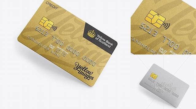 9723+ Metal Credit Card PSD Mockup Half-Turned View High-Angle Shot Custom Mockup Graphic Design