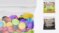 9728+ Glossy Snack Bag With Candies PSD Mockup Front View High-End Creative PSD Template