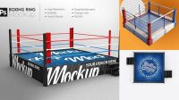 9730+ Boxing Ring PSD Mockup Top View Professional Graphic PSD Download