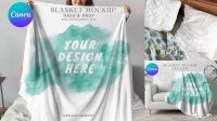 9730+ Fleece Blanket Mockup Free Customizable Design Files