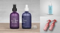 9731+ Clear Spray Bottle with Pink Liquid PSD Mockup Free PSD