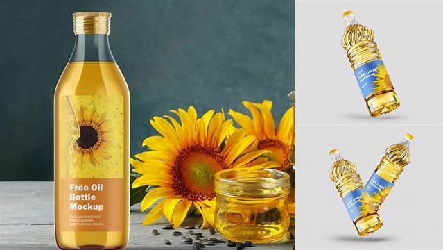 9732+ Sunflower Oil Mockup PSD Download