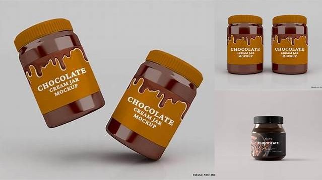 9736+ Ground Chocolate Jar PSD Mockup Easy Editable