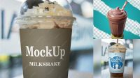 9738+ Glass With Chocolate Milkshake PSD Mockup Free Graphic Design Resource