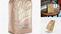 9739+ 2 kg Kraft Paper Bag PSD Mockup Halfside View Free PSD for Designers