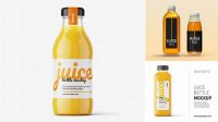 9740+ 500ml Orange Juice Glass Bottle PSD Mockup Versatile and Elegant PSD File