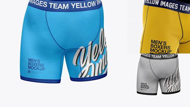 9740+ Men's Boxer Briefs PSD Mockup Back Half Side View Easy-to-Edit Photoshop Freebie