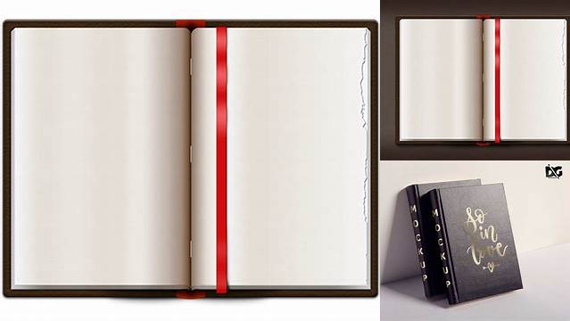 9742+ Opened Leather Book PSD Mockup High-Resolution Graphic