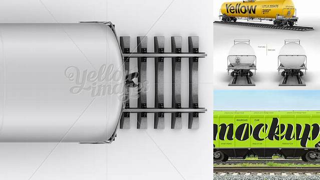 9745+ Railroad Tank Car PSD Mockup Top View Custom Graphic Mockup File