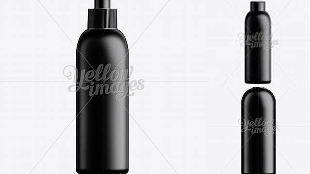 9748+ Black Plastic Cosmetic Bottle with Cap 150 ml Free PSD for Designers