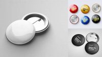 9749+ Two Button Pins PSD Mockup Elegant Free Graphic Resource