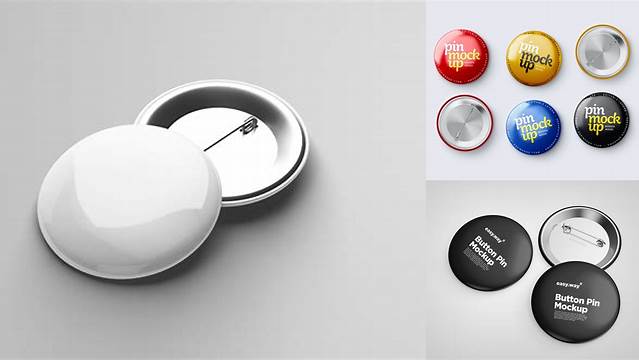 9749+ Two Button Pins PSD Mockup Elegant Free Graphic Resource