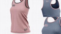 9749+ Women's Heather Racerback Tank Top PSD Mockup Front Half Side View Custom Mockup Graphic Design