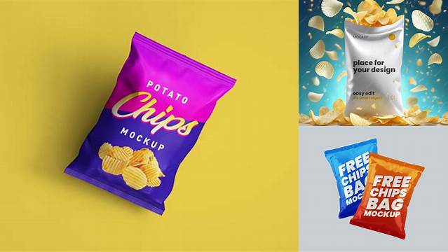 975+ Clear Plastic Bag With Potato Chips PSD Mockup Layered PSD for Easy Editing