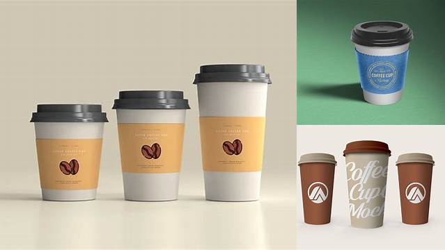 9752+ Matte Coffee Cup with Sleeve PSD Mockup Custom Mockup Graphic Design