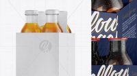 9753+ 4 Bottles with Condensation Pack PSD Mockup Half Side View Versatile and Elegant PSD File