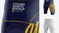 9756+ Men’s Cycling Shorts v2 PSD Mockup Back Right Half Side View Layered PSD File Free Download