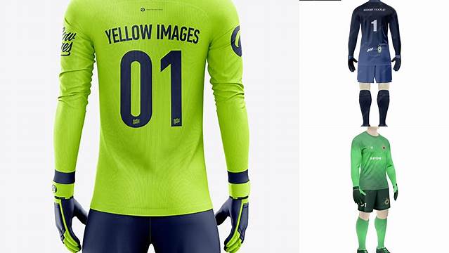 9756+ Men’s Full Soccer Goalkeeper Kit PSD Mockup Hero Back Shot Free Downloadable Graphic Resource