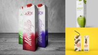 9770+ 1L Juice Carton Package PSD Mockup Editable Design PSD File