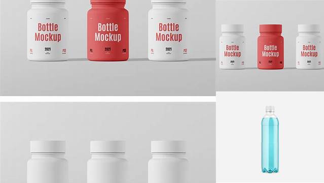 9771+ 1L Plastic Bottle PSD Mockup Front View Professional PSD Mockup