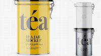 9773+ Glossy Tea Round Jar With Locking Lid PSD Mockup Free Digital Resource for Designers