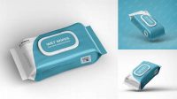 9774+ Matte Wet Wipes Pack with Plastic Cap PSD Mockup Top View Professional Graphic PSD Download