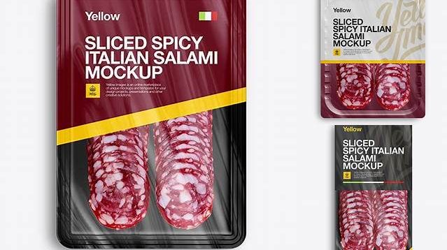 9774+ Plastic Tray with Spicy Italian Salami PSD Mockup Fully Editable Photoshop PSD Free Download