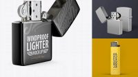 9776+ Metallic Lighter PSD Mockup High-Angle Shot Custom Mockup PSD for Free