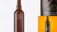 9778+ 750ml Amber Craft Beer Bottle PSD Mockup Modern Design PSD Resource Free Download